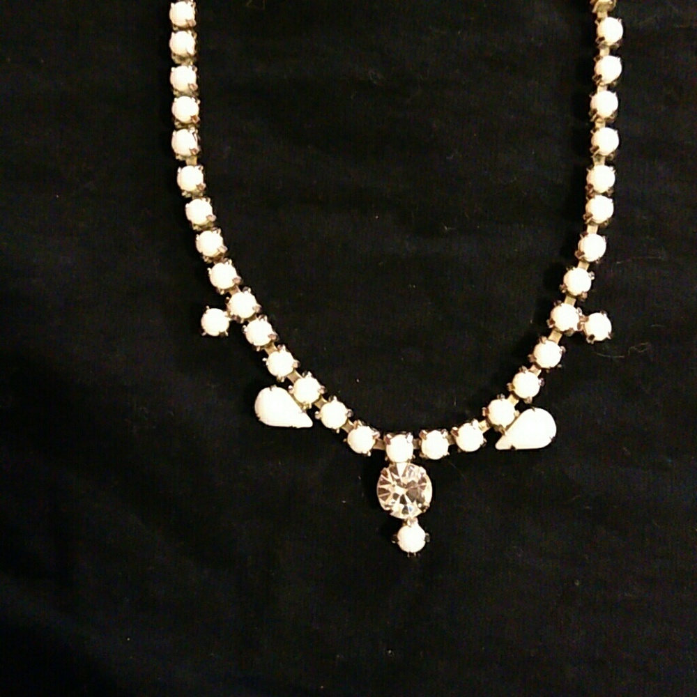 Milk glass necklace